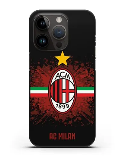 Чехол с эмблемой ФК Милан силиконовый для iPhone 14 Pro