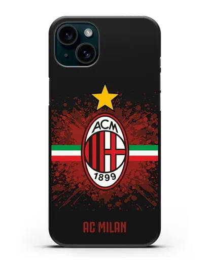 Чехол с эмблемой ФК Милан силиконовый для iPhone 15 Plus
