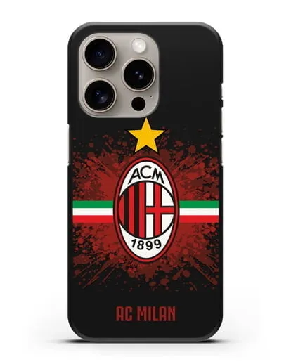 Чехол с эмблемой ФК Милан силиконовый для iPhone 15 Pro