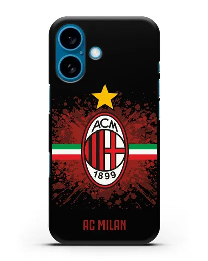 Чехол с эмблемой ФК Милан силиконовый для iPhone 16