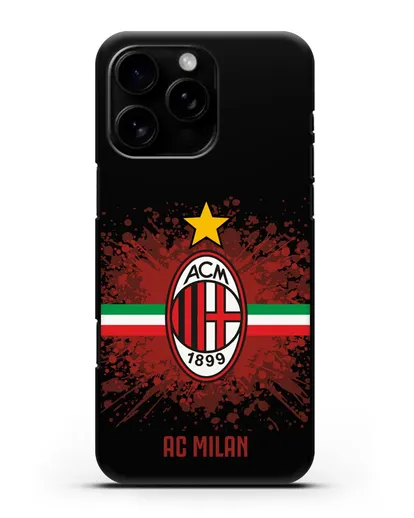 Чехол с эмблемой ФК Милан силиконовый для iPhone 16 Pro Max