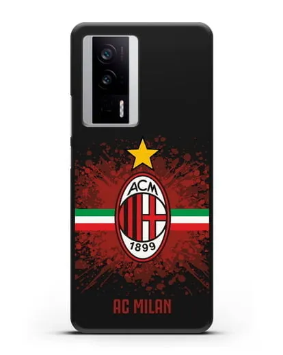 Чехол с эмблемой ФК Милан силиконовый для Xiaomi Poco F5 Pro