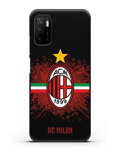 Чехол с эмблемой ФК Милан силиконовый для Xiaomi Poco M3 Pro
