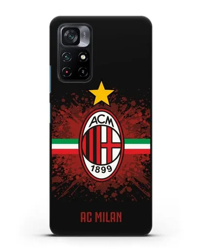 Чехол с эмблемой ФК Милан силиконовый для Xiaomi Poco M4 Pro 5G