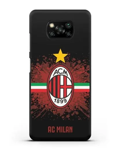 Чехол с эмблемой ФК Милан силиконовый для Xiaomi Poco X3