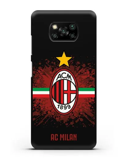 Чехол с эмблемой ФК Милан силиконовый для Xiaomi Poco X3 Pro