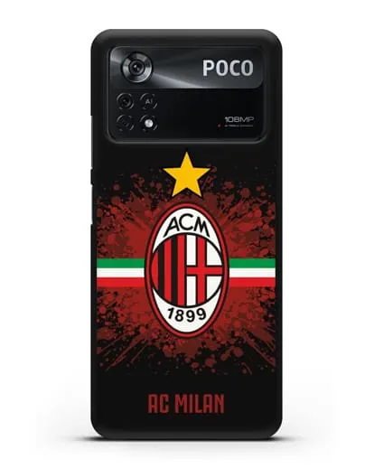 Чехол с эмблемой ФК Милан силиконовый для Xiaomi Poco X4 Pro