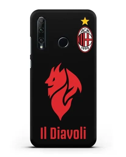 Чехол с символикой ФК Милан и надписью IL DIAVOLI силиконовый для Honor 20e
