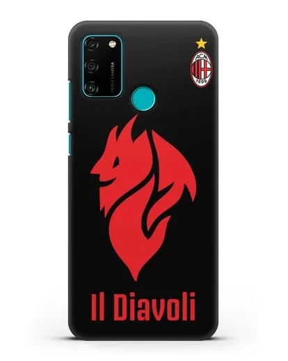 Чехол с символикой ФК Милан и надписью IL DIAVOLI силиконовый для Honor 9A