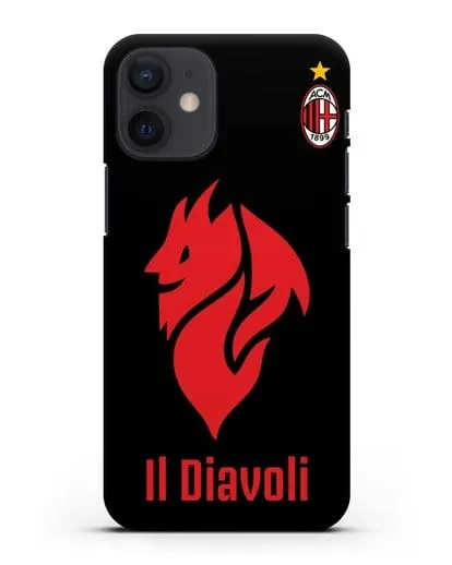 Чехол с символикой ФК Милан и надписью IL DIAVOLI силиконовый для iPhone 12 mini