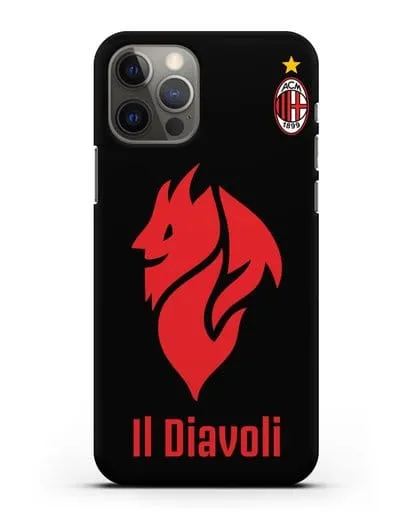 Чехол с символикой ФК Милан и надписью IL DIAVOLI силиконовый для iPhone 12 Pro