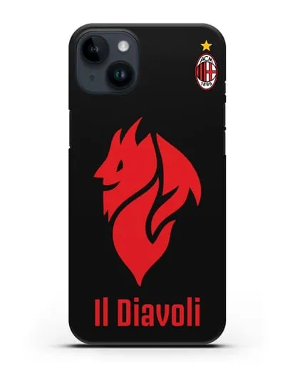Чехол с символикой ФК Милан и надписью IL DIAVOLI силиконовый для iPhone 14 Plus
