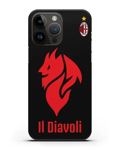 Чехол с символикой ФК Милан и надписью IL DIAVOLI силиконовый для iPhone 14 Pro Max