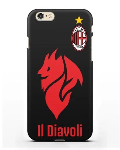 Чехол с символикой ФК Милан и надписью IL DIAVOLI силиконовый для iPhone 6s
