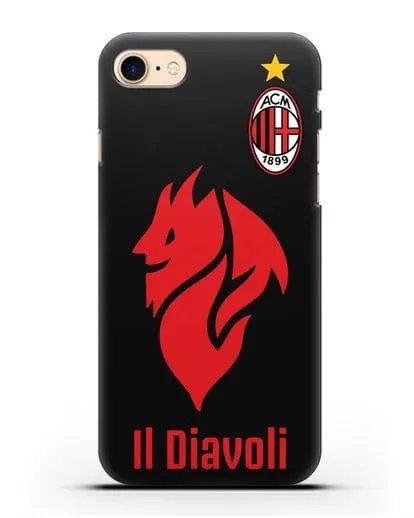 Чехол с символикой ФК Милан и надписью IL DIAVOLI силиконовый для iPhone 8