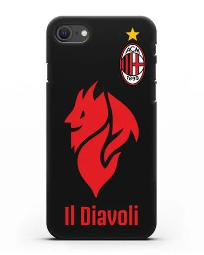 Чехол с символикой ФК Милан и надписью IL DIAVOLI силиконовый для iPhone SE 2020