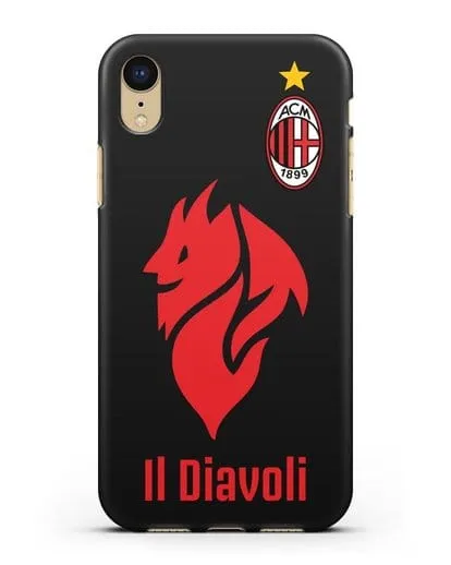 Чехол с символикой ФК Милан и надписью IL DIAVOLI силиконовый для iPhone XR