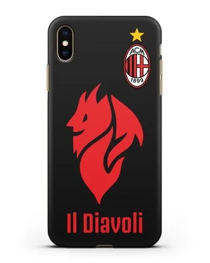 Чехол с символикой ФК Милан и надписью IL DIAVOLI силиконовый для iPhone XS Max