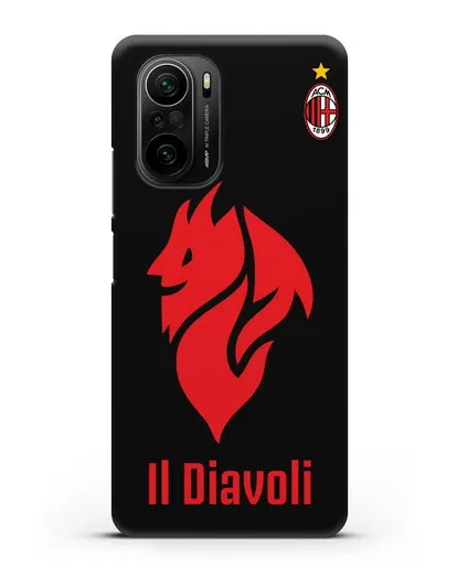 Чехол с символикой ФК Милан и надписью IL DIAVOLI силиконовый для Xiaomi Poco F3 Pro