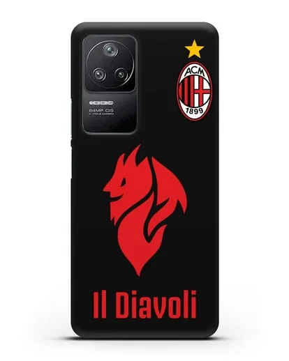 Чехол с символикой ФК Милан и надписью IL DIAVOLI силиконовый для Xiaomi Poco F4