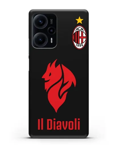 Чехол с символикой ФК Милан и надписью IL DIAVOLI силиконовый для Xiaomi Poco F5
