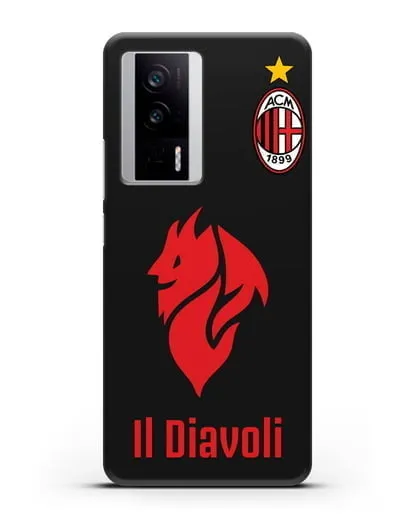 Чехол с символикой ФК Милан и надписью IL DIAVOLI силиконовый для Xiaomi Poco F5 Pro