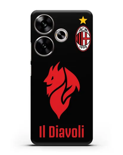Чехол с символикой ФК Милан и надписью IL DIAVOLI силиконовый для Xiaomi Poco F6