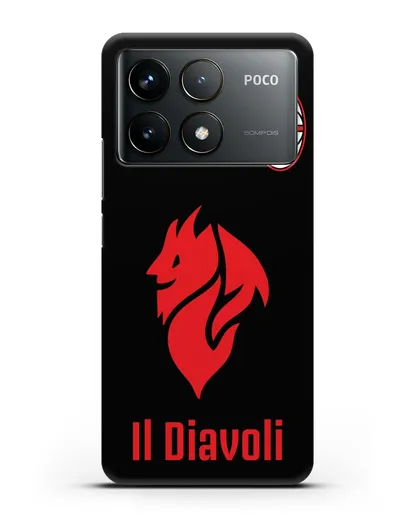 Чехол с символикой ФК Милан и надписью IL DIAVOLI силиконовый для Xiaomi Poco F6 Pro