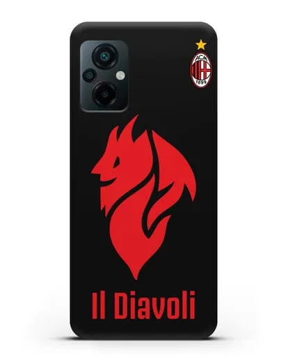 Чехол с символикой ФК Милан и надписью IL DIAVOLI силиконовый для Xiaomi Poco M5