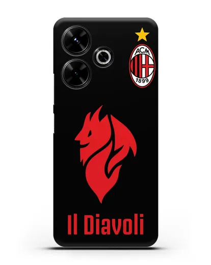 Чехол с символикой ФК Милан и надписью IL DIAVOLI силиконовый для Xiaomi Poco M6