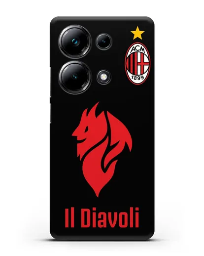 Чехол с символикой ФК Милан и надписью IL DIAVOLI силиконовый для Xiaomi Poco M6 Pro