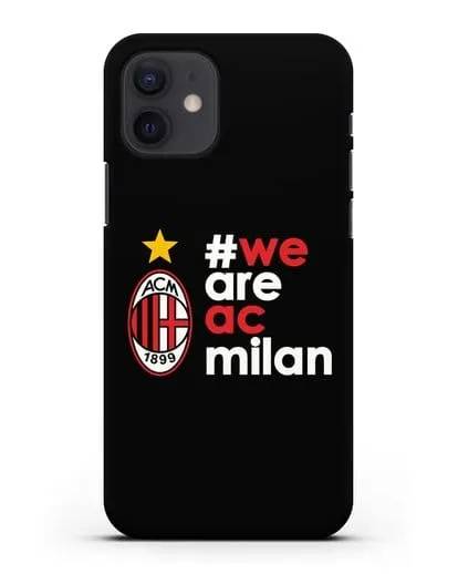 Чехол с логотипом ФК Милан и надписью #WE ARE AC MILAN силиконовый для iPhone 12