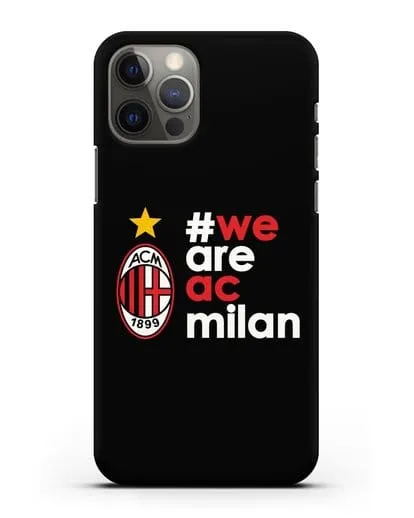 Чехол с логотипом ФК Милан и надписью #WE ARE AC MILAN силиконовый для iPhone 12 Pro