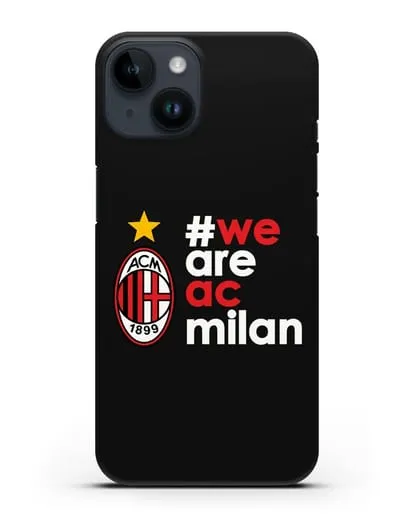 Чехол с логотипом ФК Милан и надписью #WE ARE AC MILAN силиконовый для iPhone 14