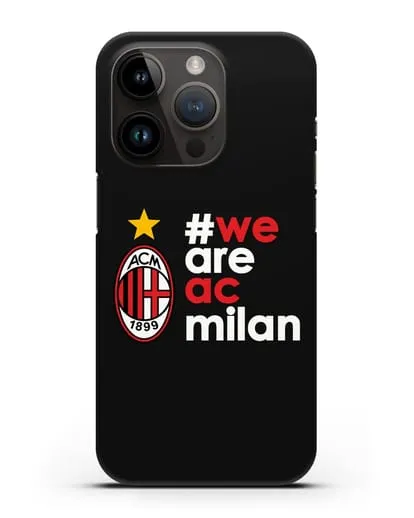 Чехол с логотипом ФК Милан и надписью #WE ARE AC MILAN силиконовый для iPhone 14 Pro