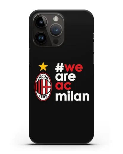 Чехол с логотипом ФК Милан и надписью #WE ARE AC MILAN силиконовый для iPhone 14 Pro Max