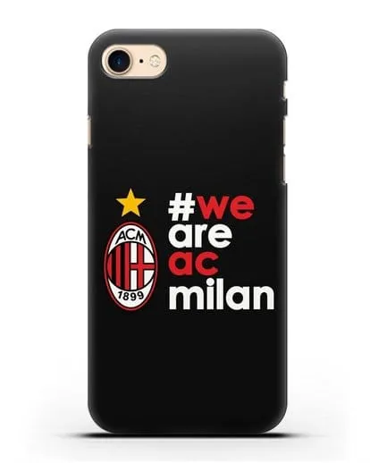 Чехол с логотипом ФК Милан и надписью #WE ARE AC MILAN силиконовый для iPhone 8