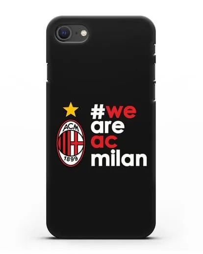 Чехол с логотипом ФК Милан и надписью #WE ARE AC MILAN силиконовый для iPhone SE 2020
