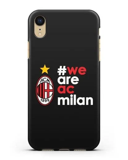 Чехол с логотипом ФК Милан и надписью #WE ARE AC MILAN силиконовый для iPhone XR