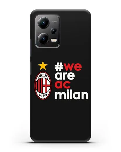 Чехол с логотипом ФК Милан и надписью #WE ARE AC MILAN силиконовый для Xiaomi Poco X5