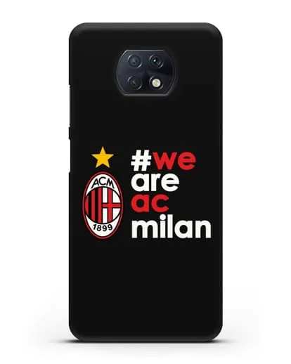 Чехол с логотипом ФК Милан и надписью #WE ARE AC MILAN силиконовый для Xiaomi Redmi Note 9T