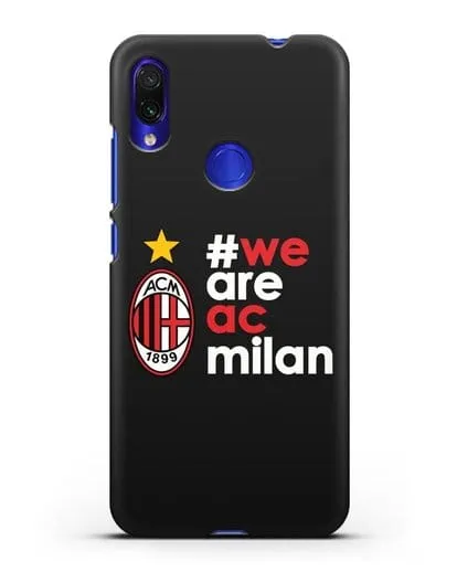Чехол с логотипом ФК Милан и надписью #WE ARE AC MILAN силиконовый для Xiaomi Redmi Note 7