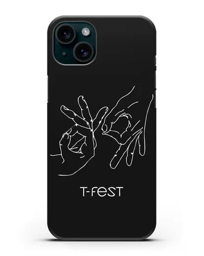 Чехол с изображением рук T-Fest силиконовый для iPhone 15 Plus