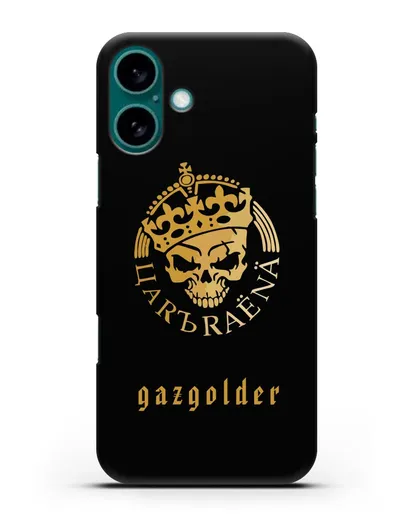 Чехол с рисунком Царь Района и надписью Gazgolder силиконовый для iPhone 16 Plus