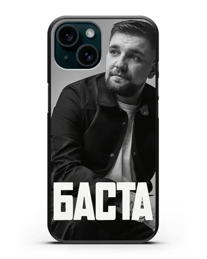 Чехол с фотографией Баста силиконовый для iPhone 15
