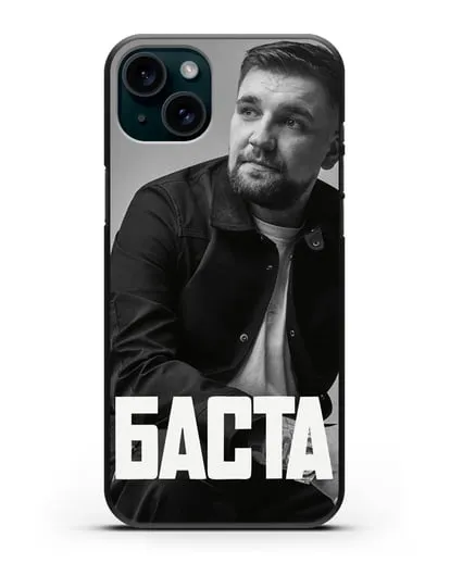 Чехол с фотографией Баста силиконовый для iPhone 15 Plus