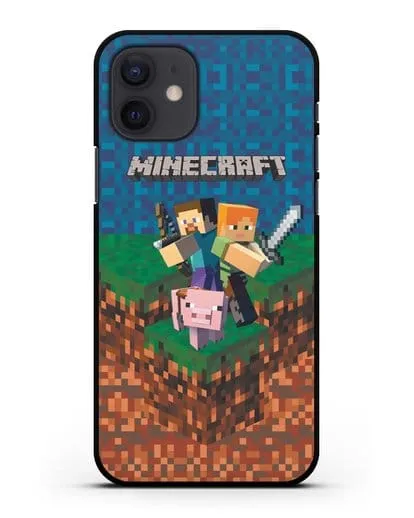 Чехол с картинкой Майнкрафт силиконовый для iPhone 12