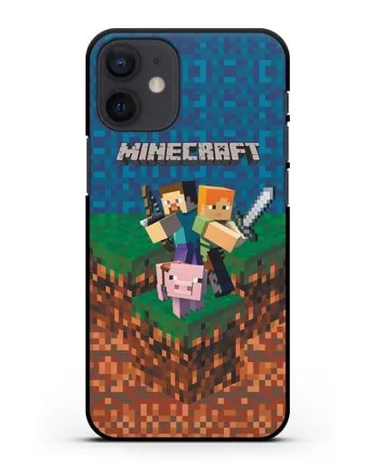 Чехол с картинкой Майнкрафт силиконовый для iPhone 12 mini