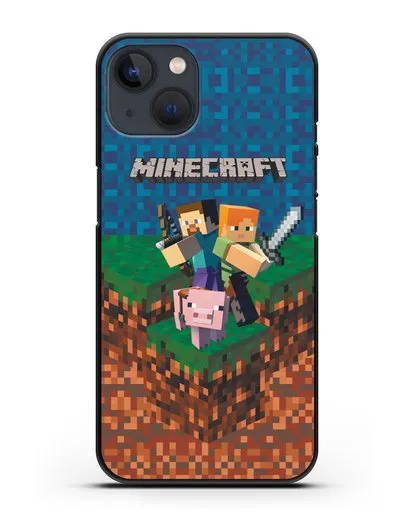 Чехол с картинкой Майнкрафт силиконовый для iPhone 13 Mini