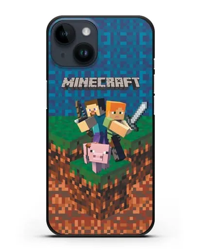 Чехол с картинкой Майнкрафт силиконовый для iPhone 14
